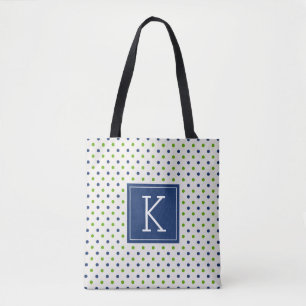 Your Initial Polka Dots Tote Bag