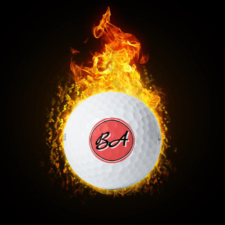 Your Initials in Black and White on Red Golf Balls