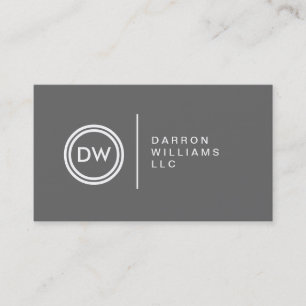 YOUR INITIALS LOGO on GRAY No. 2 Business Card