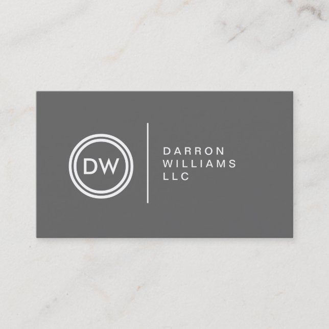 YOUR INITIALS LOGO on GRAY No. 2 Business Card (Front)