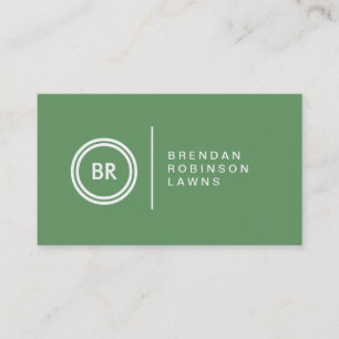 YOUR INITIALS LOGO on GREEN No. 2 Business Card