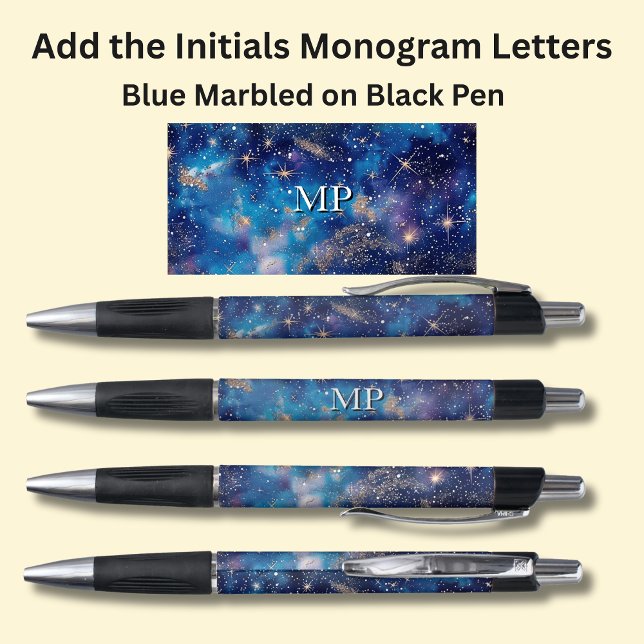 Your Initials Monogram Blue Galaxy (Creator Uploaded)