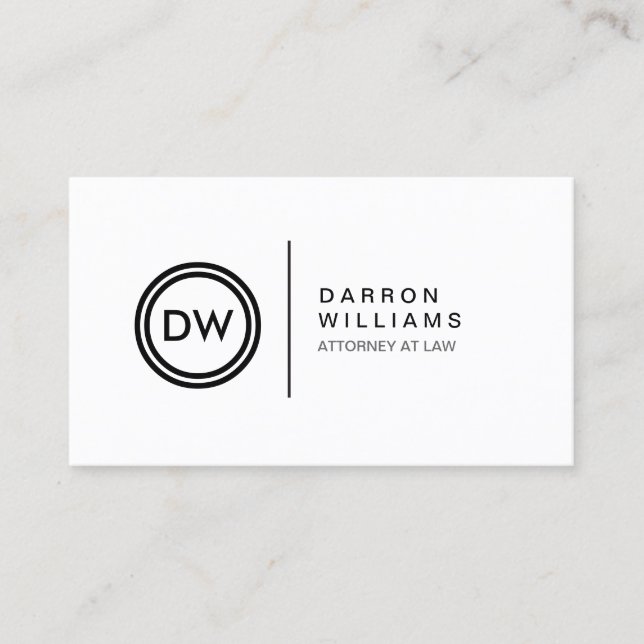 Your Initials Monogram Logo Business Card (Front)