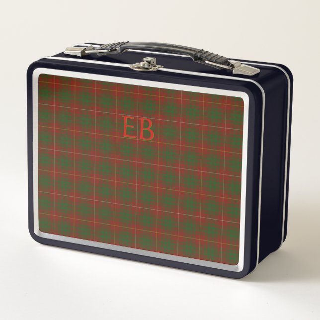 Your initials / name on Bruce Clan tartan Metal Lunch Box (Front)