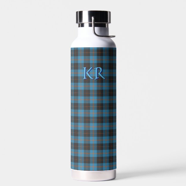 Your initials on Angus District Ancient tartan Water Bottle (Left)