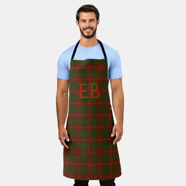 Your initials on Bruce Clan tartan Apron (Worn)