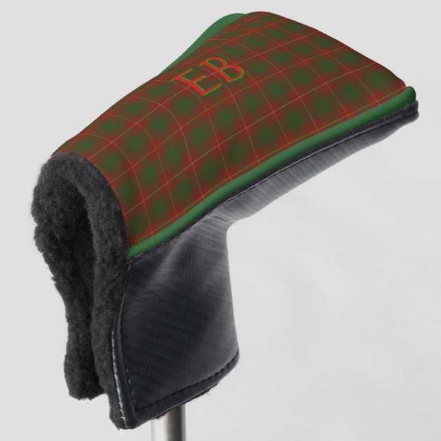Your initials on Bruce Clan tartan Golf Head Cover (3/4 Front)