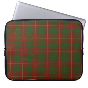 Your initials on Bruce Clan tartan Laptop Sleeve