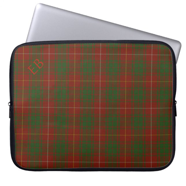 Your initials on Bruce Clan tartan Laptop Sleeve (Front)