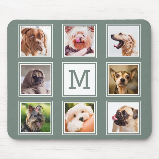 YOUR INSTAGRAM PHOTOS / dogs custom monogram pad Mouse Pad (Front)