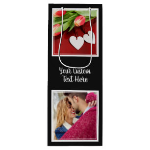 YOUR Instagram Photos, Text & Colour wine gift bag