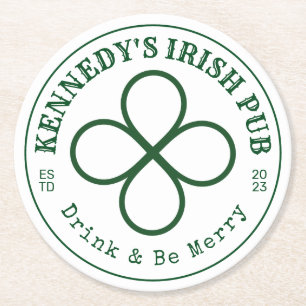 YOUR IRISH PUB Drink & Be Merry Round Paper Coaste Round Paper Coaster
