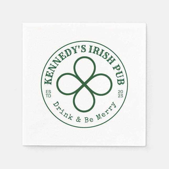 YOUR IRISH PUB Eat Drink & Be Irish Napkins (Front)