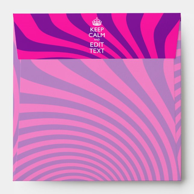 Your Keep Calm Saying on Hot Pink Swirl Envelope (Back (Top Flap))