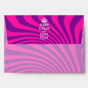 Your Keep Calm Saying on Hot Pink Swirl Envelopes