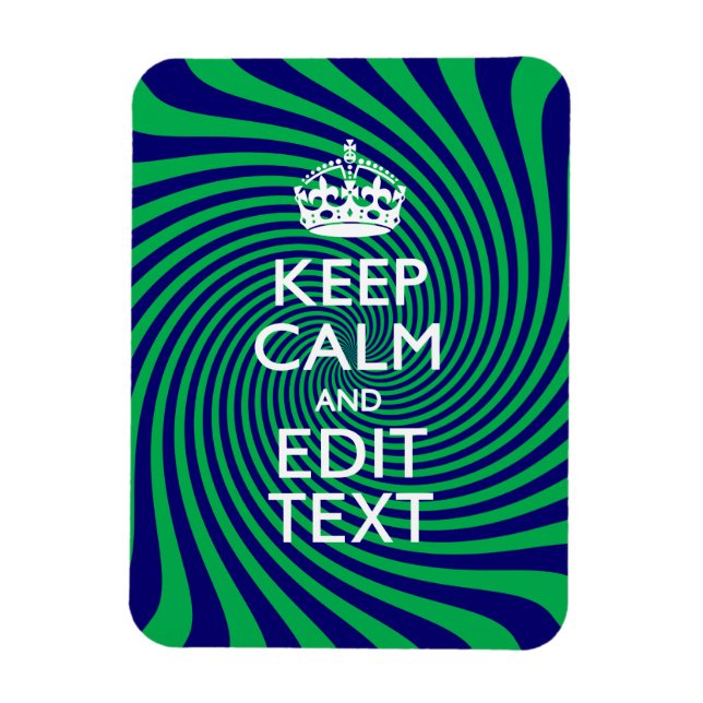 Your Keep Calm Text in Blue Green Swirl Decor Magnet (Vertical)