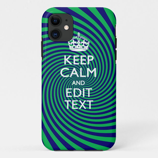 Your Keep Calm Text on a vibrant swirl graphic Case-Mate iPhone Case (Back)