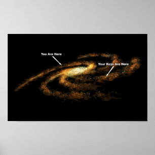 Your Keys Are Here Milky Way Galaxy Poster