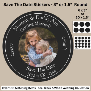 Your Kids Photo Mom Dad Getting Married   Classic Round Sticker
