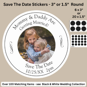 Your Kids Photo Mom Dad Getting Married Classic Round Sticker