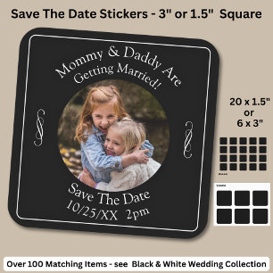 Your Kids Photo Mum Dad Getting Married   Square Sticker