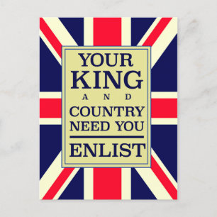 Your King and Country need you Enlist. Postcard