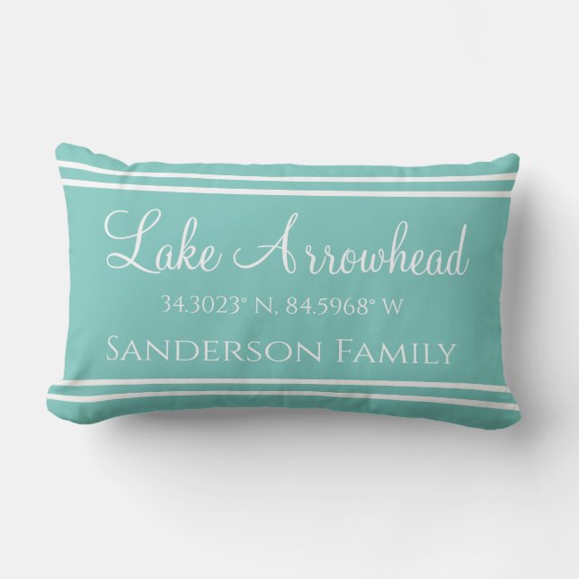 Your Lake and Family Name  Map Coordinates  Lumbar Cushion (Front)