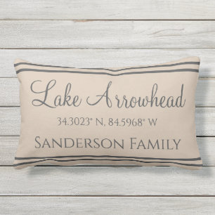  Your Lake and Family Name  Map Coordinates  Lumbar Cushion