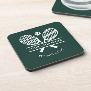Your Lawn Tennis Club Name Sports Green Custom Coaster