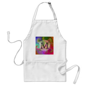 Your Letter, Colourful Swirls and Custom Monogram. Standard Apron