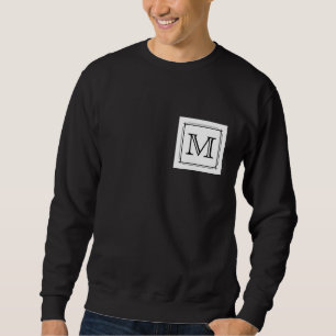 Your Letter. Custom Monogram. Black and White Sweatshirt