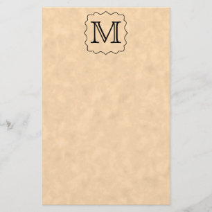 Your Letter. Custom Monogram. Black & Parchment Stationery