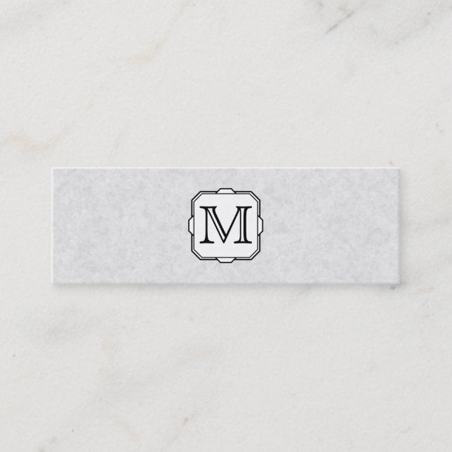 Your Letter. Custom Monogram. Grey, Black & White Mini Business Card (Front)