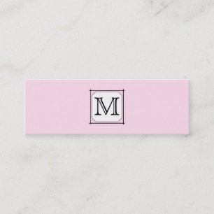 Your Letter. Custom Monogram. Pink Black White Mini Business Card