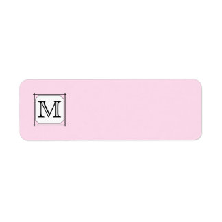Your Letter. Custom Monogram. Pink Black White Return Address Label