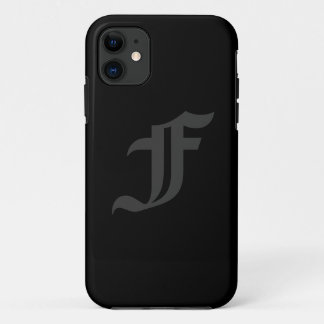Your Letter Masculine Grey and Black Design iPhone 11 Case