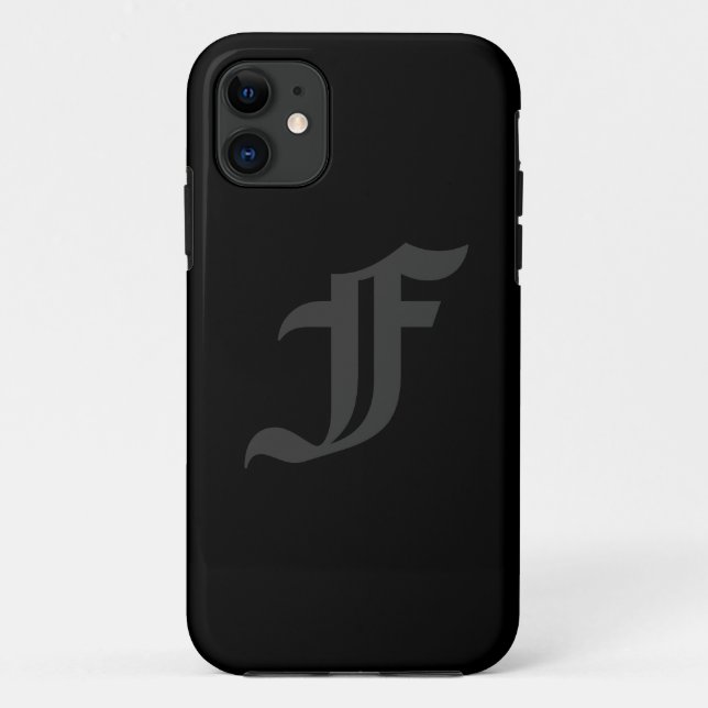 Your Letter Masculine Grey and Black Design Case-Mate iPhone Case (Back)