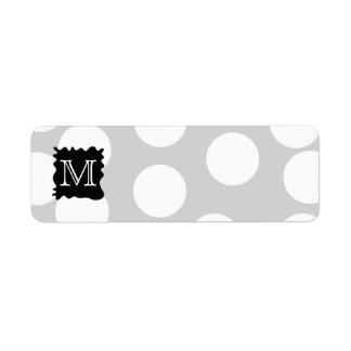 Your Letter, Monogram. Dots with Black Splat. Return Address Label