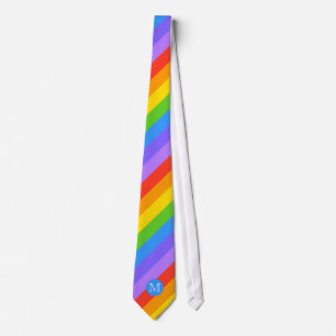 Your Letter, Rainbow Stripes Monogram. Tie