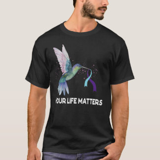 Your Life Matters Ribbon N Suicide Awareness Menta T-Shirt