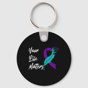 Your Life Problems Ribbon N Suicide Awareness Ment Key Ring