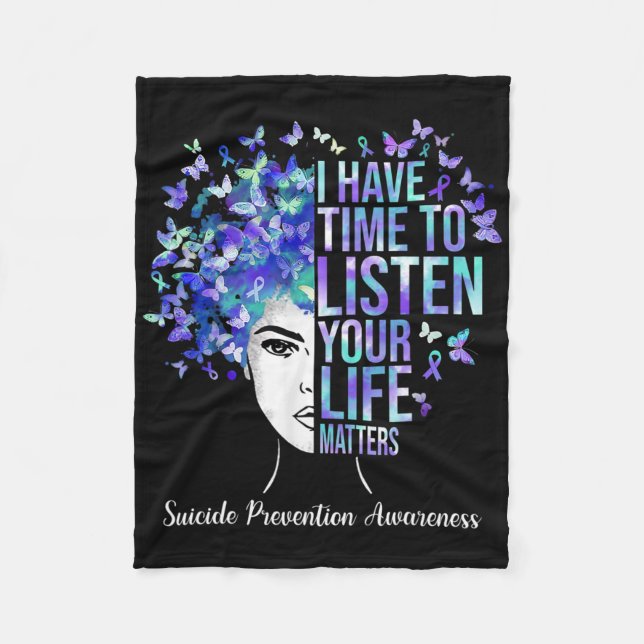 Your Life Problems Suicide Prevention Awareness We Fleece Blanket (Front)