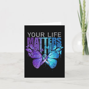 Your Life Purple Ribbon Suicide Prevention Awarene Card