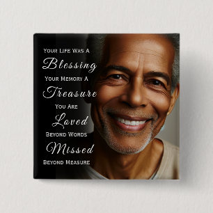 Your Life was a Blessing Photo Memorial 15 Cm Square Badge