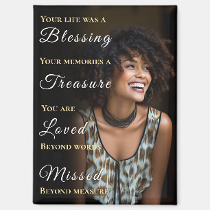 Your Life was a Blessing Photo Memorial Magnet