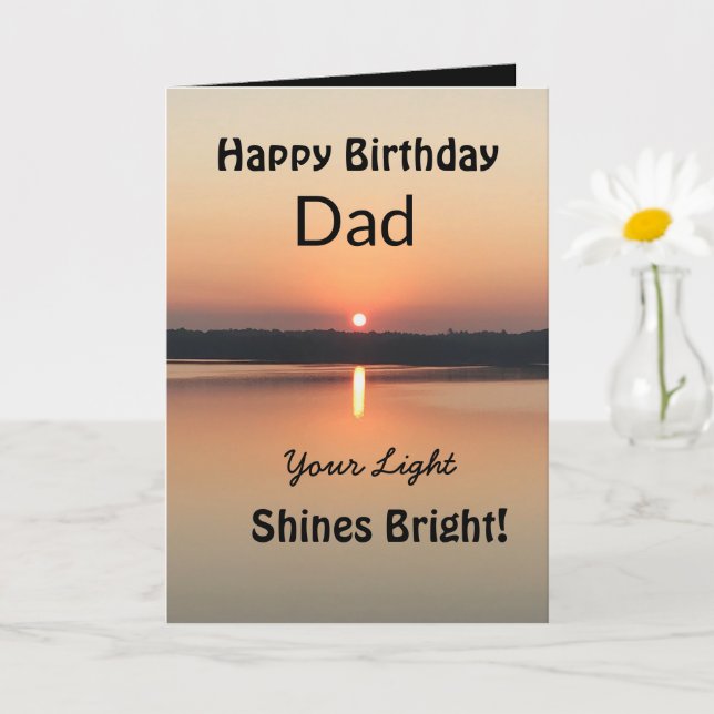 Your Light Shines Bright Dad Birthday Card (Small Plant)