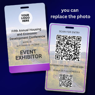 Your Location Photo Logo QR Event Conference Badge ID Badge