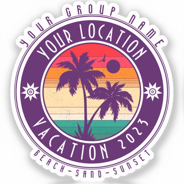 Your Location Vacation Custom Group Name Summer (Front)