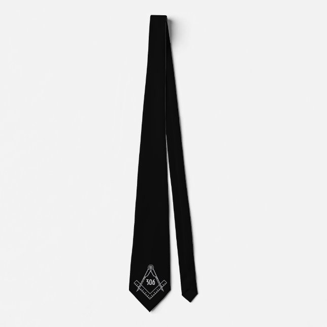 Your Lodge Number Square and Compass Necktie (Front)