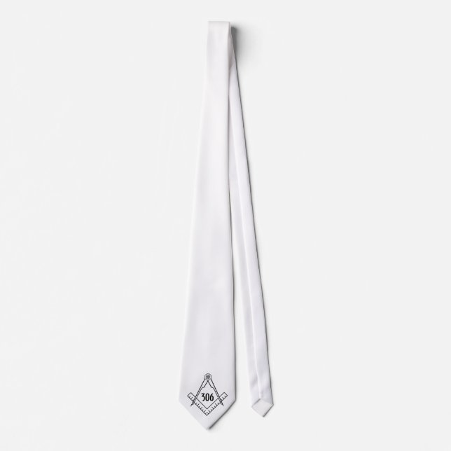 Your Lodge Number Square and Compass Necktie (Front)